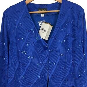 NWT Bob Mackie Womens XL Glam Artsy 80s Party Sequin Wearable Art Blazer Jacket
